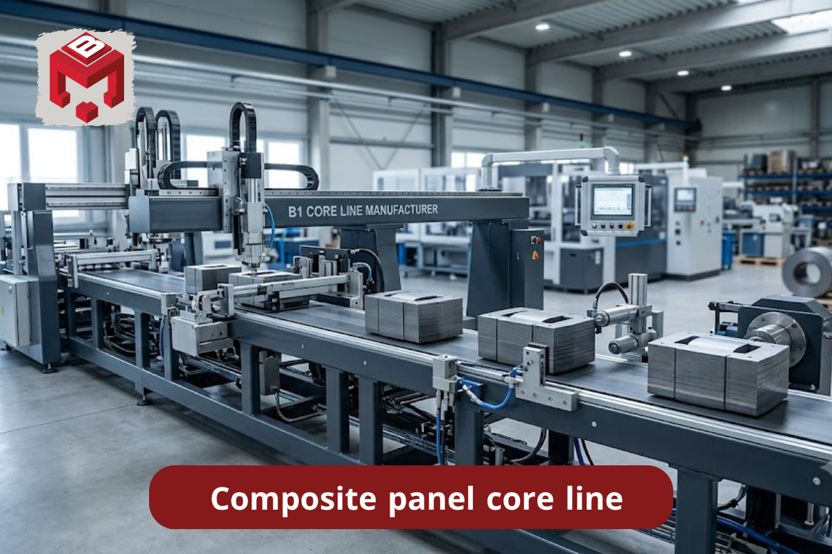 B1 grade composite panel core line in operation