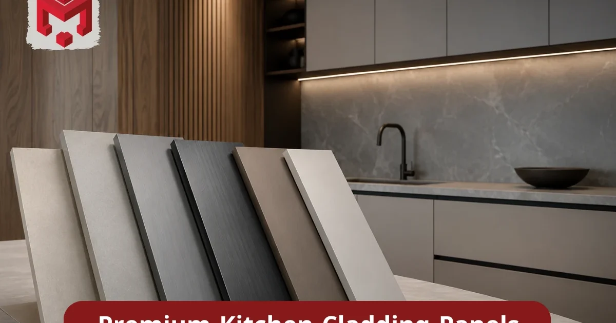 Sleek modern cladding panels for kitchens installed