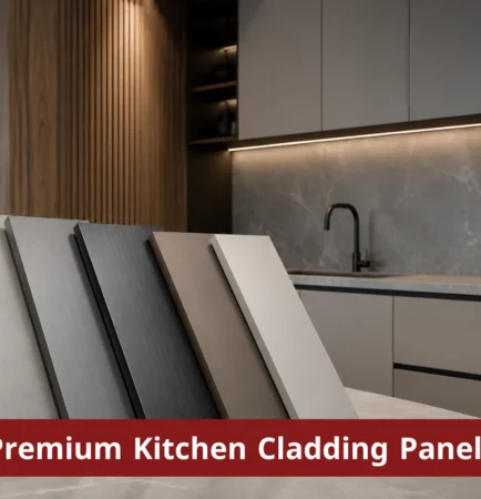Sleek modern cladding panels for kitchens installed