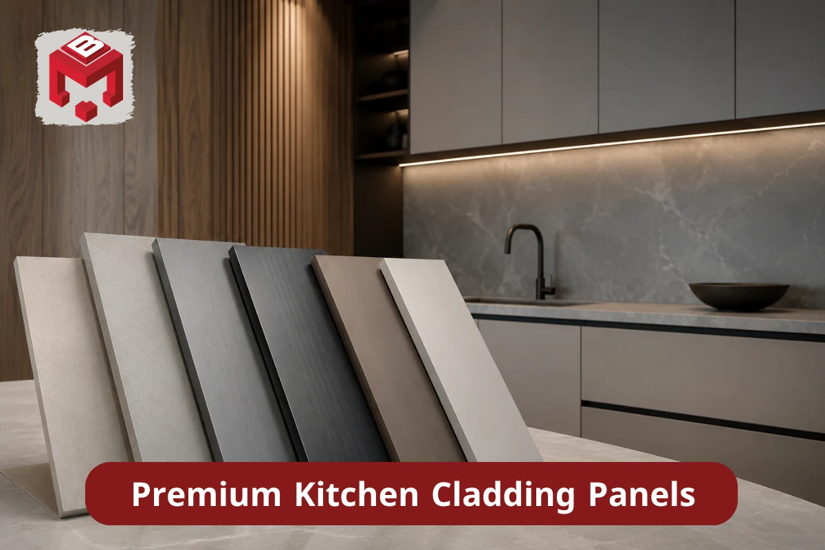 Sleek modern cladding panels for kitchens installed
